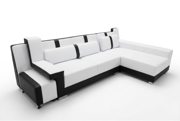 Eck Sofa Couch Polster Eck Sitz Garnitur Wohnlandschaft Beleuchtet L Form Leder