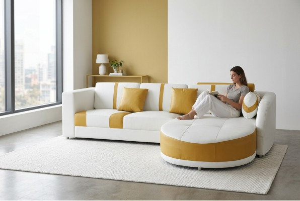 Leder Eck Sofa Couch Polster Sitz Wohn Modern Design Möbel Garnitur