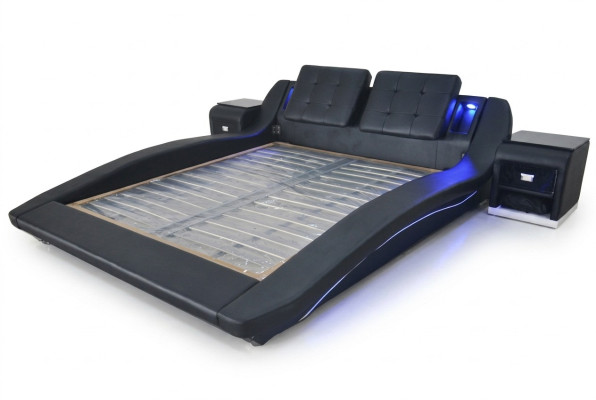 Luxus Leder Design Polster Betten Doppel Modernes Bett Ehe Exclusiv 180x200 cm