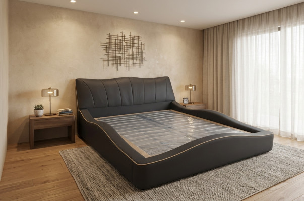 Luxus Design Leder Polster Hotel Bett Rahmen Gestell Moderne Betten Gepolstert
