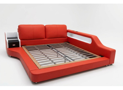 Doppel Luxus Design Leder Bett Polster Betten Moderne Hotel Multifunktion