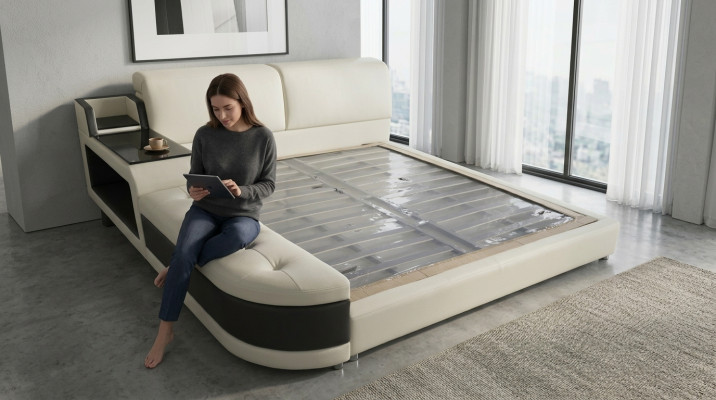 Design Luxus Bett Polster Ehe Moderne Leder Hotel Betten 140/160/180/200