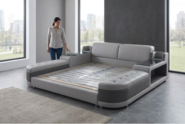 Design Luxus Bett Polster Ehe Hotel Moderne Betten Leder 140/160/180/200 LB8820