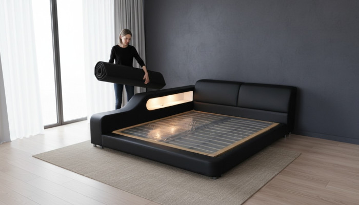 Design Luxus Bett Polster Leder Ehe Moderne Hotel Betten 140/160/180/200