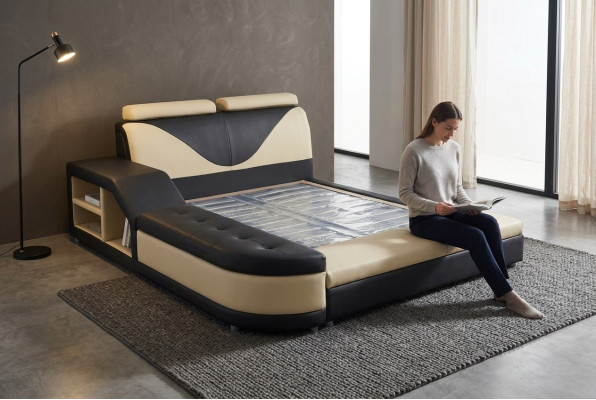 Design Luxus Bett Polster Ehe Hotel Moderne Betten Leder 140/160/180/200 cm
