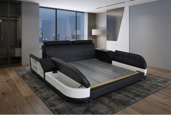 Design Luxus Bett Leder Polster Ehe Moderne Hotel Betten 140/160/180/200
