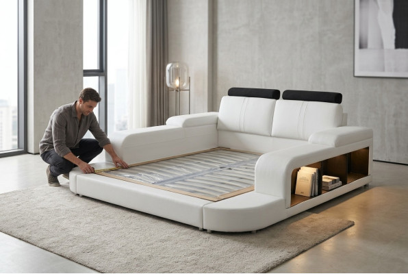 Luxus Leder Design Polster Betten Modernes Doppel 140/160/180/200 Bett