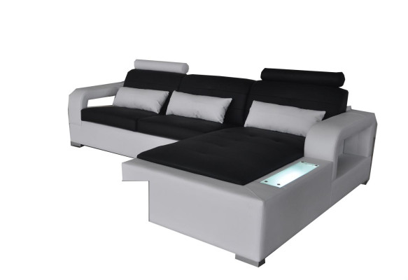 Ledersofa Couch Wohnlandschaft Eck Garnitur Design Modern Sofa Deko L-Form