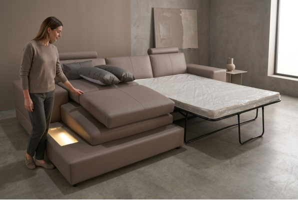 Leder Couch Wohnlandschaft Eck Garnitur Design Modern Sofa L-Form