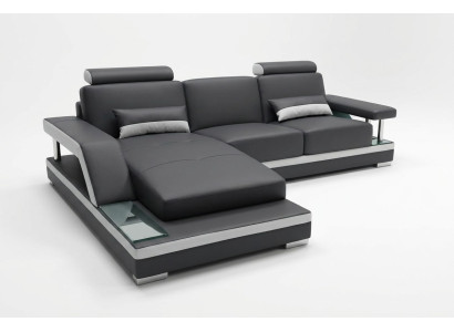 Ledersofa Wohnlandschaft Eck Garnitur Design Modern Sofa L-Form