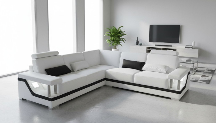 Ledersofa Couch Wohnlandschaft Eck Garnitur Design Modern Eck Sofa L-Form L6002