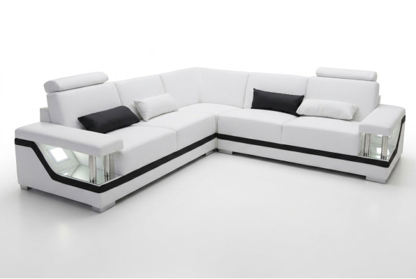 Ledersofa Couch Wohnlandschaft Eck Garnitur Design Modern Eck Sofa L-Form L6002