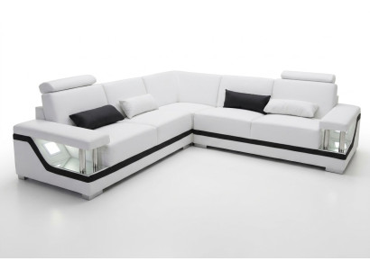 Ledersofa Couch Wohnlandschaft Eck Garnitur Design Modern Eck Sofa L-Form L6002