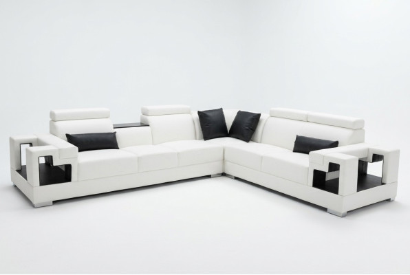 Ledersofa Couch Wohnlandschaft Eck Garnitur Design Modern Sofa L-Form K5001