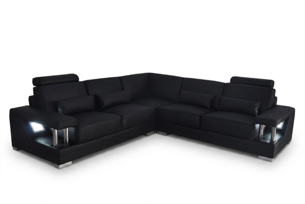 Ledersofa Couch Wohnlandschaft Eck Deko Garnitur Design Modern Sofa L-Form