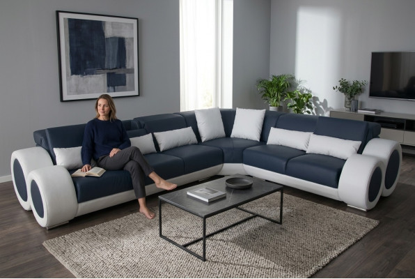 Design Eck Couch Polster Sofa Leder Sitz Garnitur Moderne Couchen Sofas