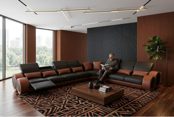 Design Eck Couch Polster Sofa Leder Sitz Garnitur Moderne Sofas Sitz Neu Couchen