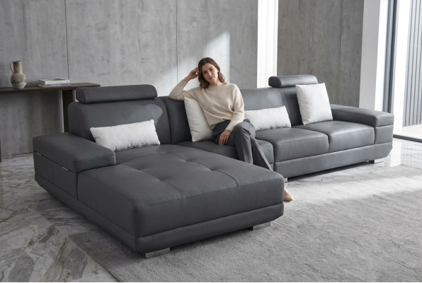 Leder Couch Polster Sitz Eck Garnitur Moderne Design Sofas Wohnlandschaft