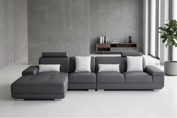 Leder Couch Polster Sitz Eck Garnitur Moderne Design Sofas Wohnlandschaft