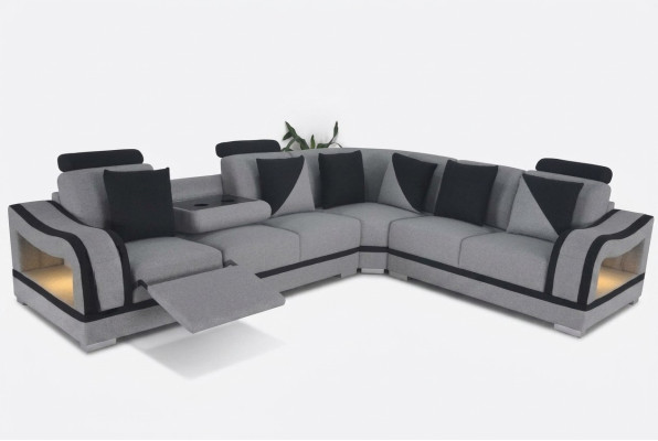 Ledersofa Couch Wohnlandschaft Garnitur Design Modern Ecke Sofa L-Form