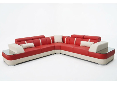 Leder Sofa Wohnlandschaft Garnitur Design Modern Ecke Sofas Luxus L-Form G8026B