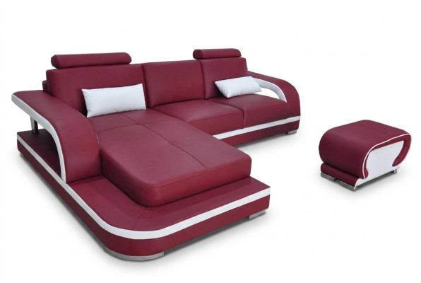 Leder Eck Sofa Couch Luxus Garnitur Ecke Sofas Couchen Polster