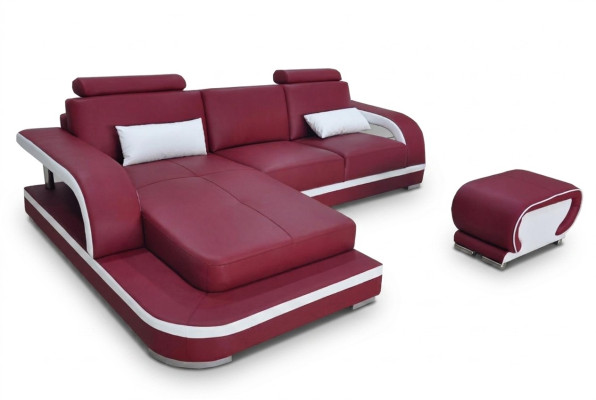 Leder Eck Sofa Garnitur Sofas Couchen Polster Wohnlandschaft Luxus Ecke Couch