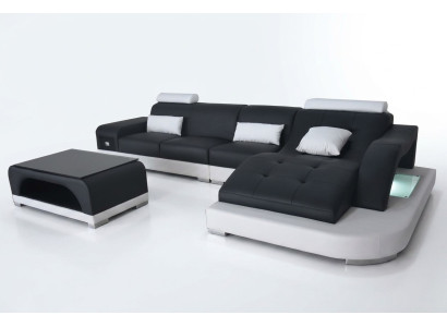 Leder Eck Sofa Couch Wohnlandschaft Luxus Garnitur Ecke Sofas Couchen