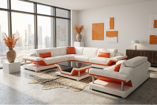 Leder Eck Sofa Garnitur Sofas Couchen Polster Wohnlandschaft Luxus Ecke