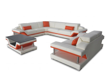 Leder Eck Sofa Garnitur Sofas Couchen Polster Wohnlandschaft Luxus Ecke