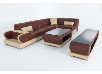 Leder Eck Sofa Couch Garnitur Sofas Couchen Polster Wohnlandschaft