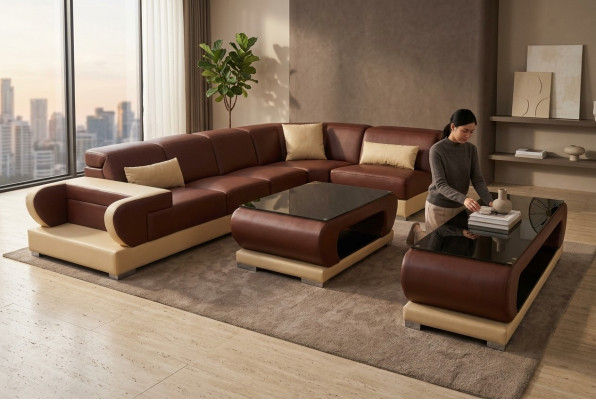 Sofa Couch Polster Sitz Ecke Moderne Couchen Wohnlandschaft Garnitur 3tlg