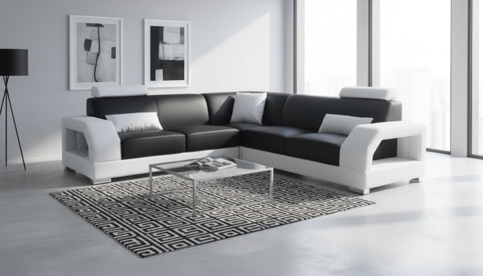 XXL Couch Ecksofa Leder Wohnlandschaft Garnitur Design Modern Sofa L-Form G8001B