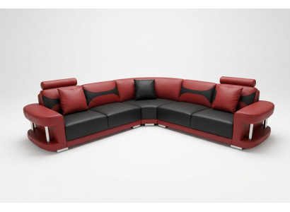 Leder Modern XXL Couch Wohnlandschaft Ledersofa Sofagarnitur Sofa L-Form F3001B