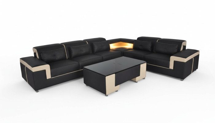 Ecke Leder Modern XXL Couch Wohnlandschaft Couchen Sofas Sofa L Form B2021 Tisch