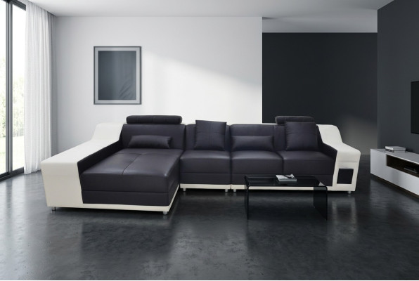 Ecke Leder Modern XXL Couch Wohnlandschaft Ledersofa Sofa L-Form B2017B