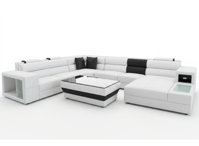 Design Polster Leder Ecke Leder Sitz Sofa Polster Eck Wohn Landschaft
