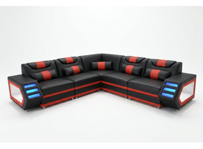 Design Leder Polster Sitz Ecke Leder Polster Eck Landschaft Zimmer Wohn