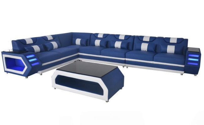 Polster Couch Eck Leder Ecke Sofa Polster Landschaft Zimmer Leder Sitz