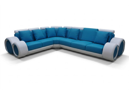 Design Leder Polster XXL Sitz Zimmer Eck Wohn Sofa Couch Designer