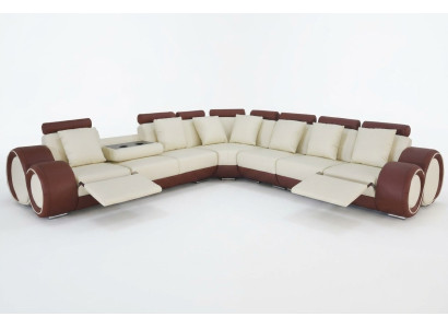Design XXL Leder Polster Sitz Zimmer Eck Wohn Sofa Couch Designer