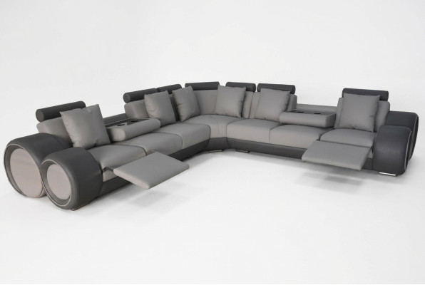 Ecke Leder Modern XXL Couch Wohnlandschaft Ledersofa Sofa L-form A1163 III