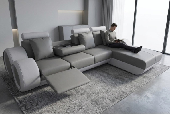 Design Sofa Couch Eck Leder Eck Garnitur Ecke Landschaft Polster L Form