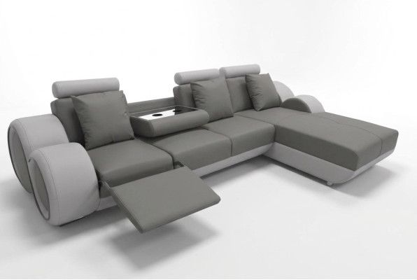 Design Sofa Couch Eck Leder Eck Garnitur Ecke Landschaft Polster L Form
