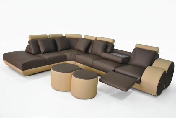 XXL Couch Big Eck Sofa Leder Eck Garnitur Ecke Landschaft Polster Wohn L Form