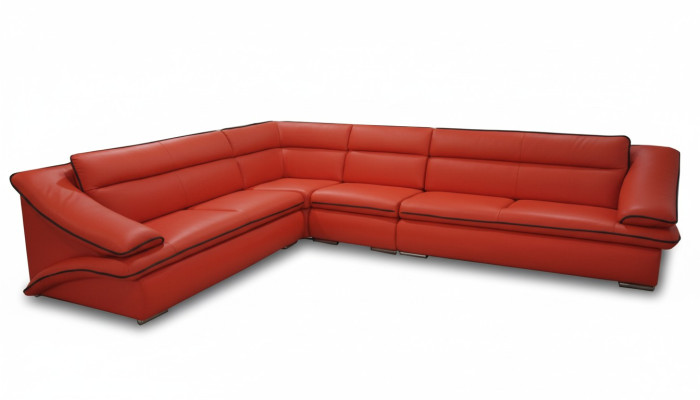 Design Leder Polster Sitz Ecke Leder Eck Landschaft Zimmer Neu Sofa