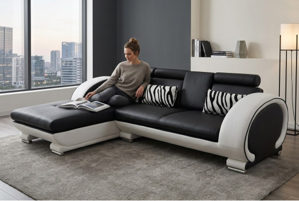 Eck Sofa Leder Couch Eck Garnitur Wohn Ecke Landschaft L Form Polster Neu Design