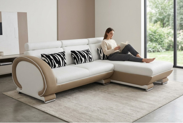 Eck Sofa Leder Couch Eck Garnitur Wohn Ecke Landschaft L Form Design Polster Neu
