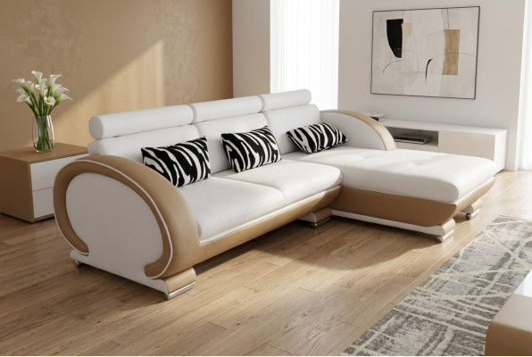 Eck Sofa Leder Couch Eck Garnitur Wohn Ecke Landschaft L Form Design Polster Neu