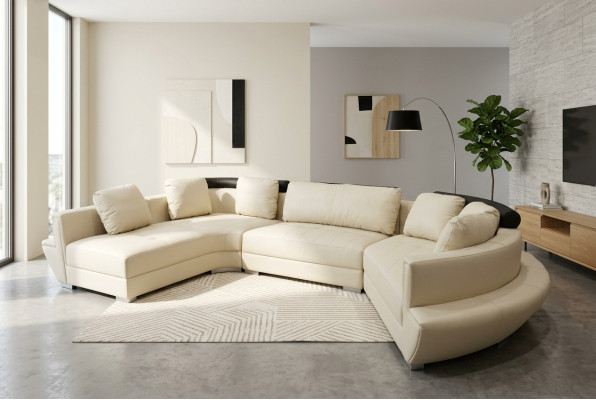 Runde Eck Sofa Couch Polster XXL Big Rund Couchen Wohnlandschaft U Form A1137